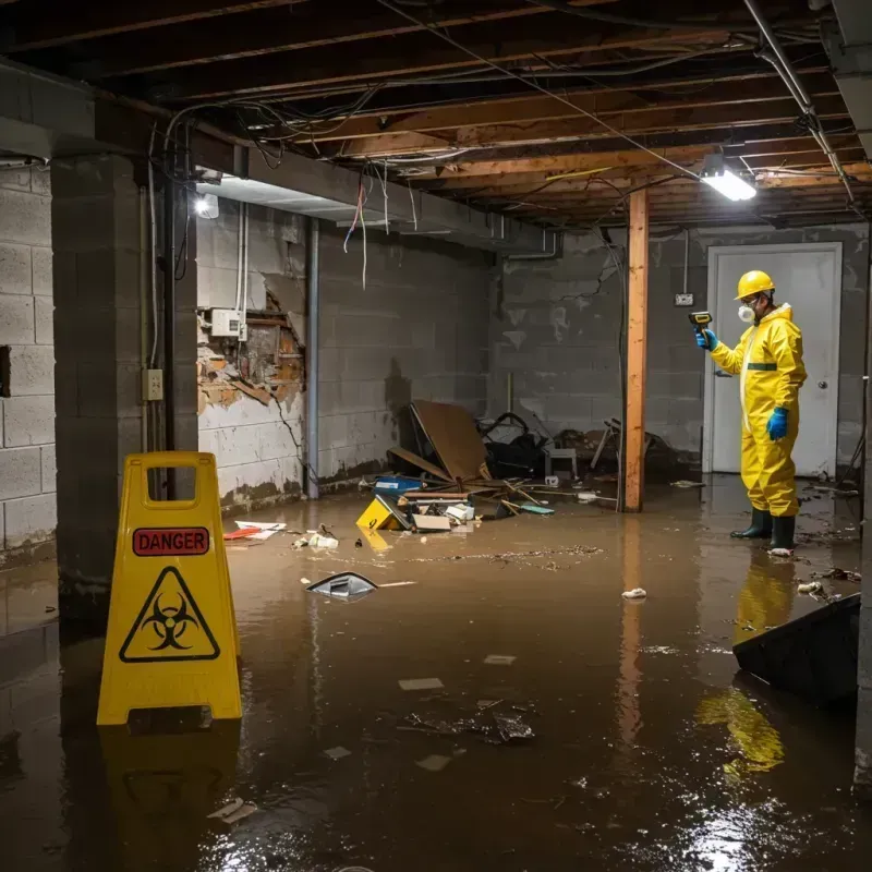 Flooded Basement Electrical Hazard in Saint George, ME Property